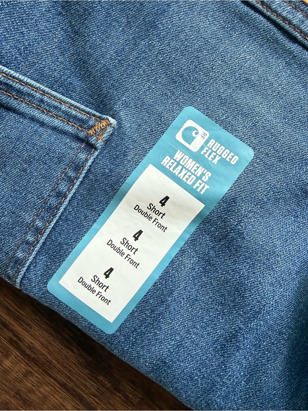 Carhartt women's Relaxed Fit Carpenter Jeans - Medium Blue Denim - Picture 7 of 13